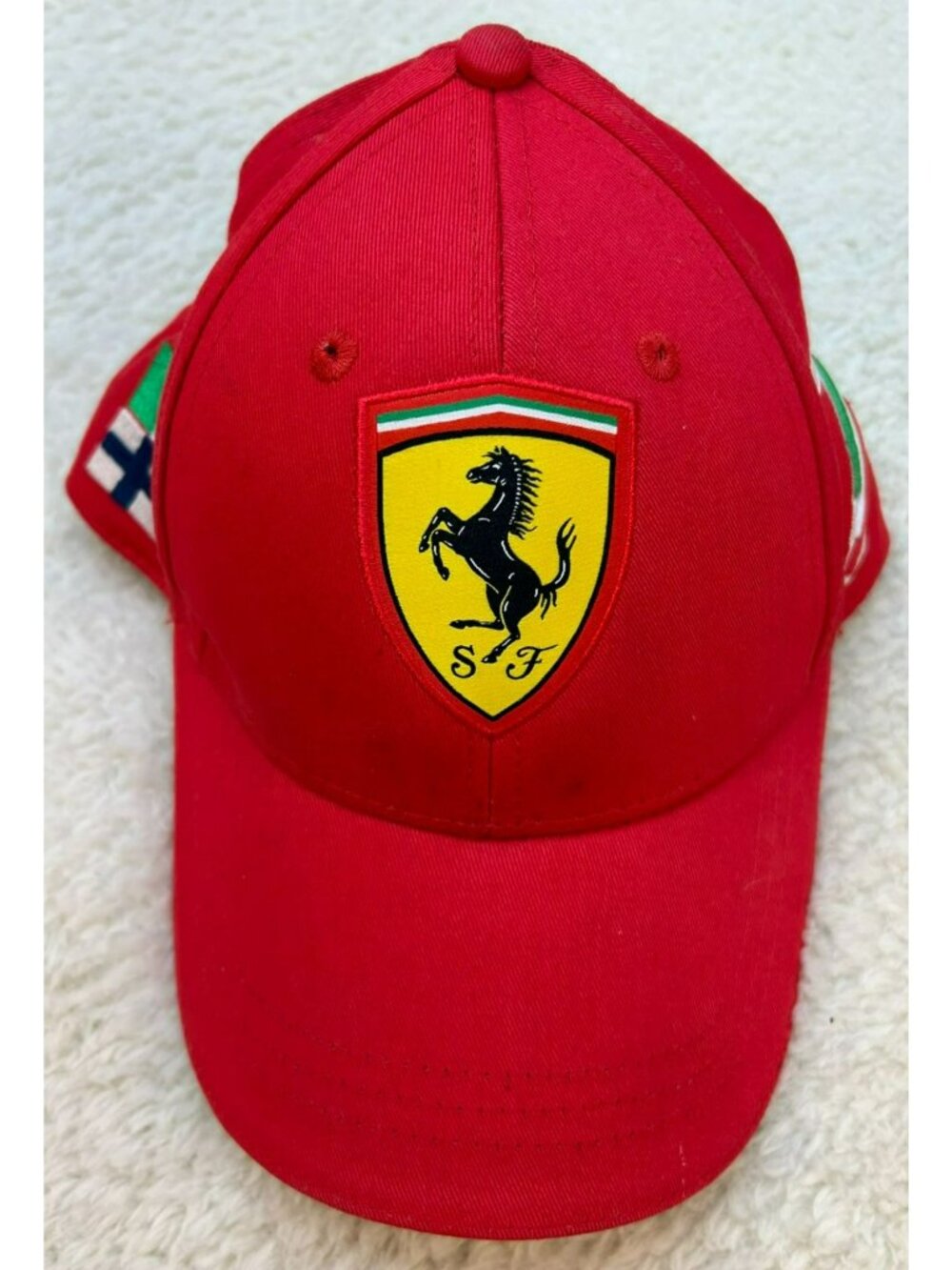 Scuderia Ferrari Mens Red Logo Adjustable Cap Cotton Embroidered Pre-Owned